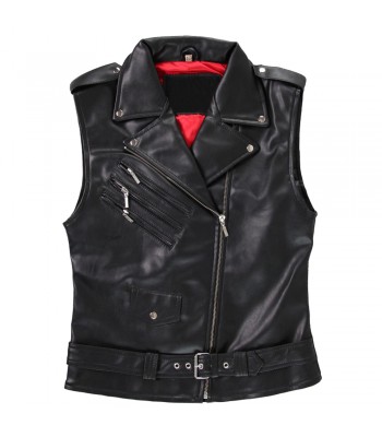 Men Leather Vest Unisex Punk Stylish Band PU Vest Gothic Core